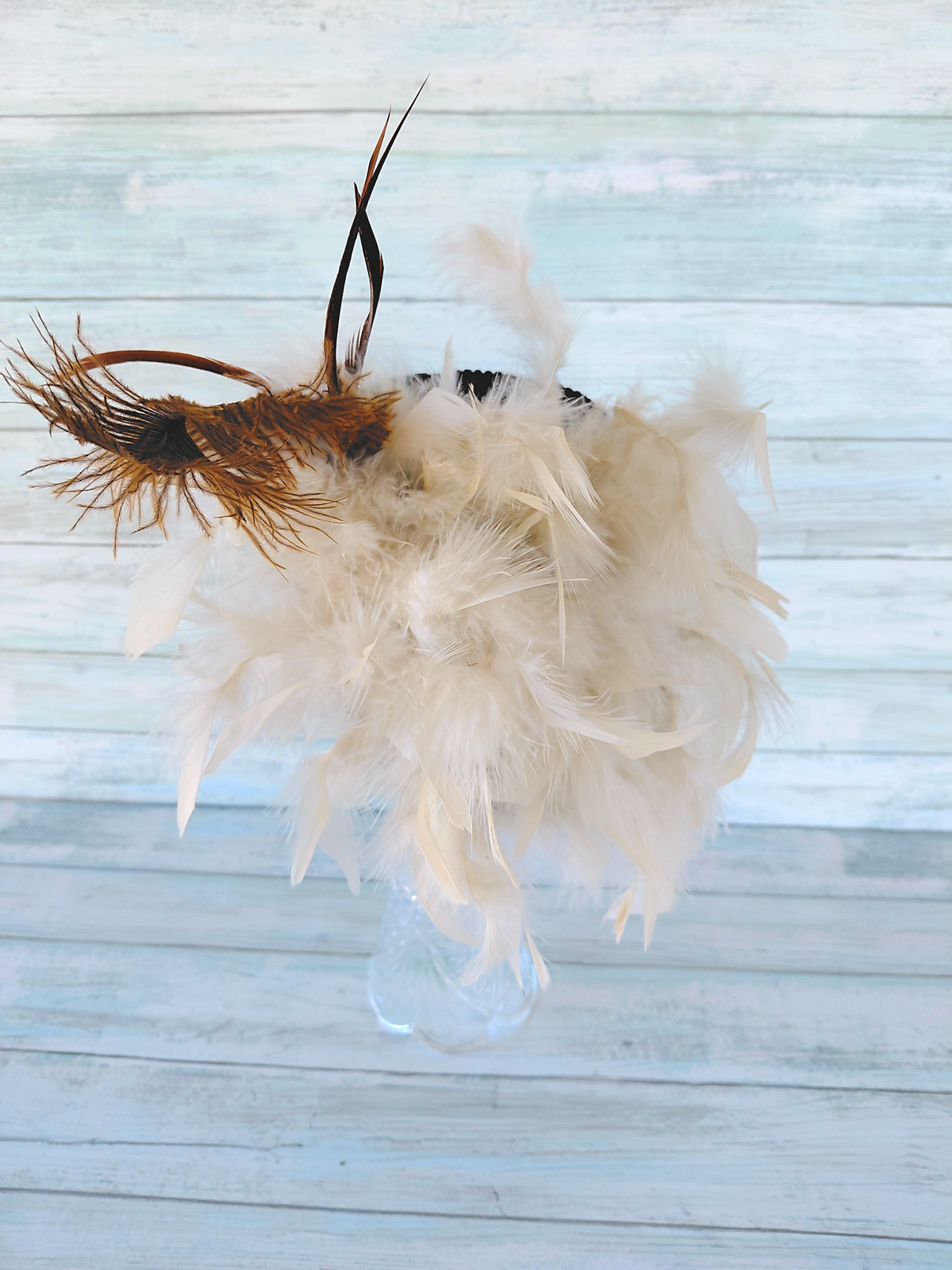 Vintage Striped Damask Cameo Mini Top Hat