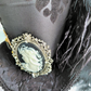 Black Damask Cameo Mini Top Hat