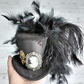 Black Damask Cameo Mini Top Hat