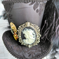 Black Damask Cameo Mini Top Hat