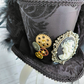 Black Damask Cameo Mini Top Hat