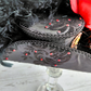 Black Damask Red Rhinestone Mini Tricone Hat