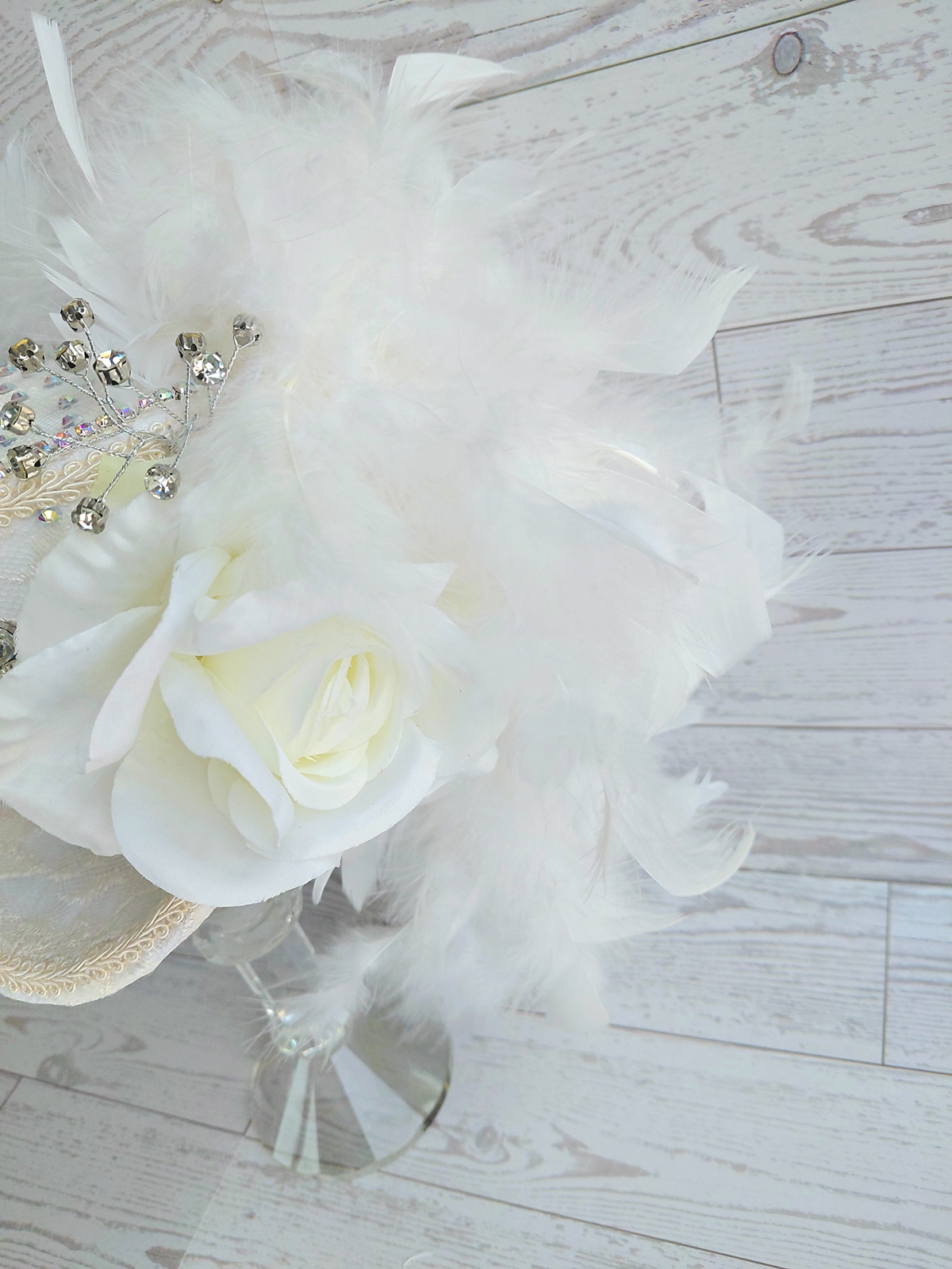 White Ivory Bridal Lace Mini Top Hat