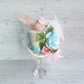 Pink Glitter Bird Blue Floral Mini Top Hat