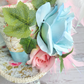 Pink Glitter Bird Blue Floral Mini Top Hat
