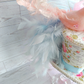 Pink Glitter Bird Blue Floral Mini Top Hat