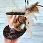 Vintage Striped Damask Cameo Mini Top Hat