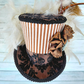 Vintage Striped Damask Cameo Mini Top Hat