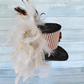Vintage Striped Damask Cameo Mini Top Hat