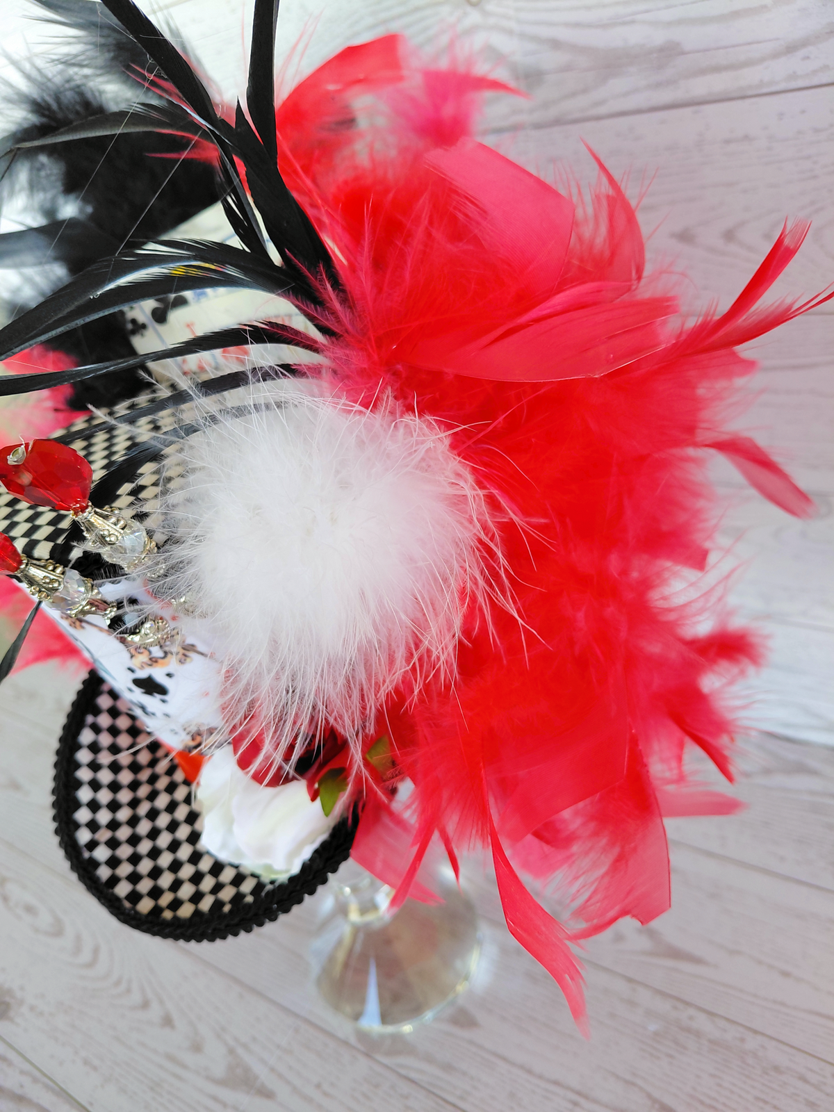 Playing Card Check Mad Hatter Mini Top Hat