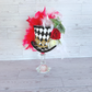 Harlequin Queen of Hearts Mini Top Hat