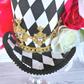 Harlequin Queen of Hearts Mini Top Hat