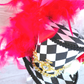 Harlequin Queen of Hearts Mini Top Hat