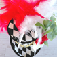Harlequin Queen of Hearts Mini Top Hat