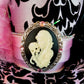 Pink Black Damask Mini Top Hat