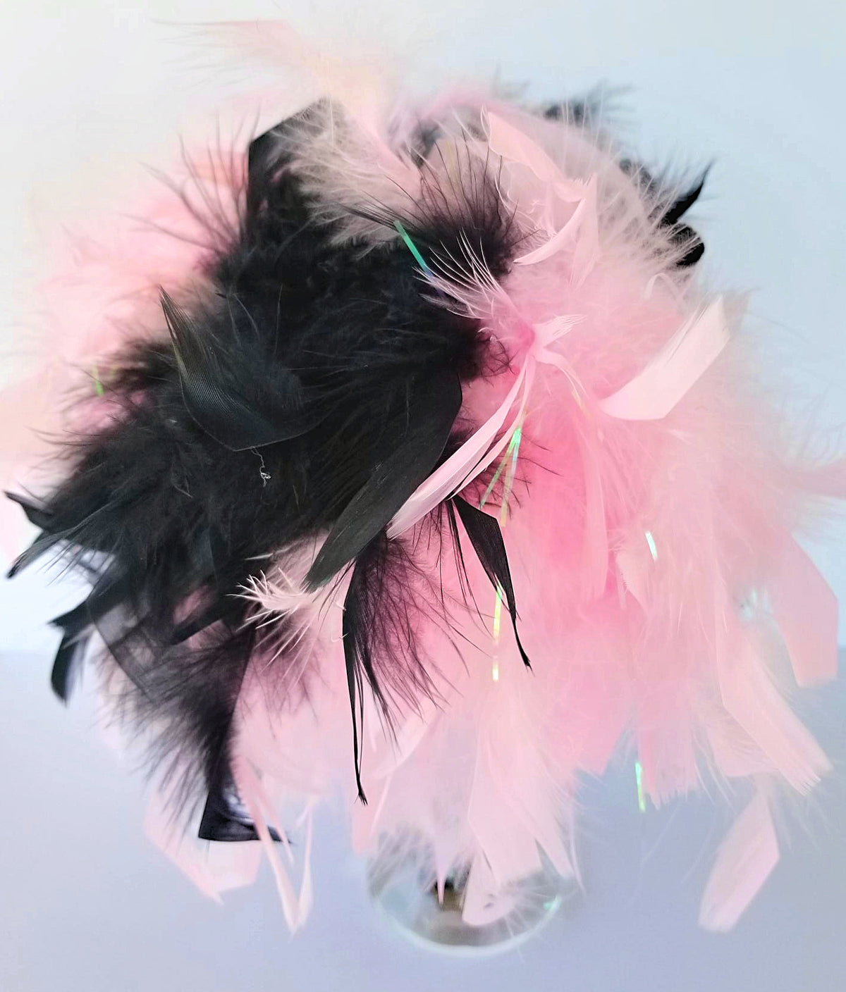 Pink Black Damask Mini Top Hat