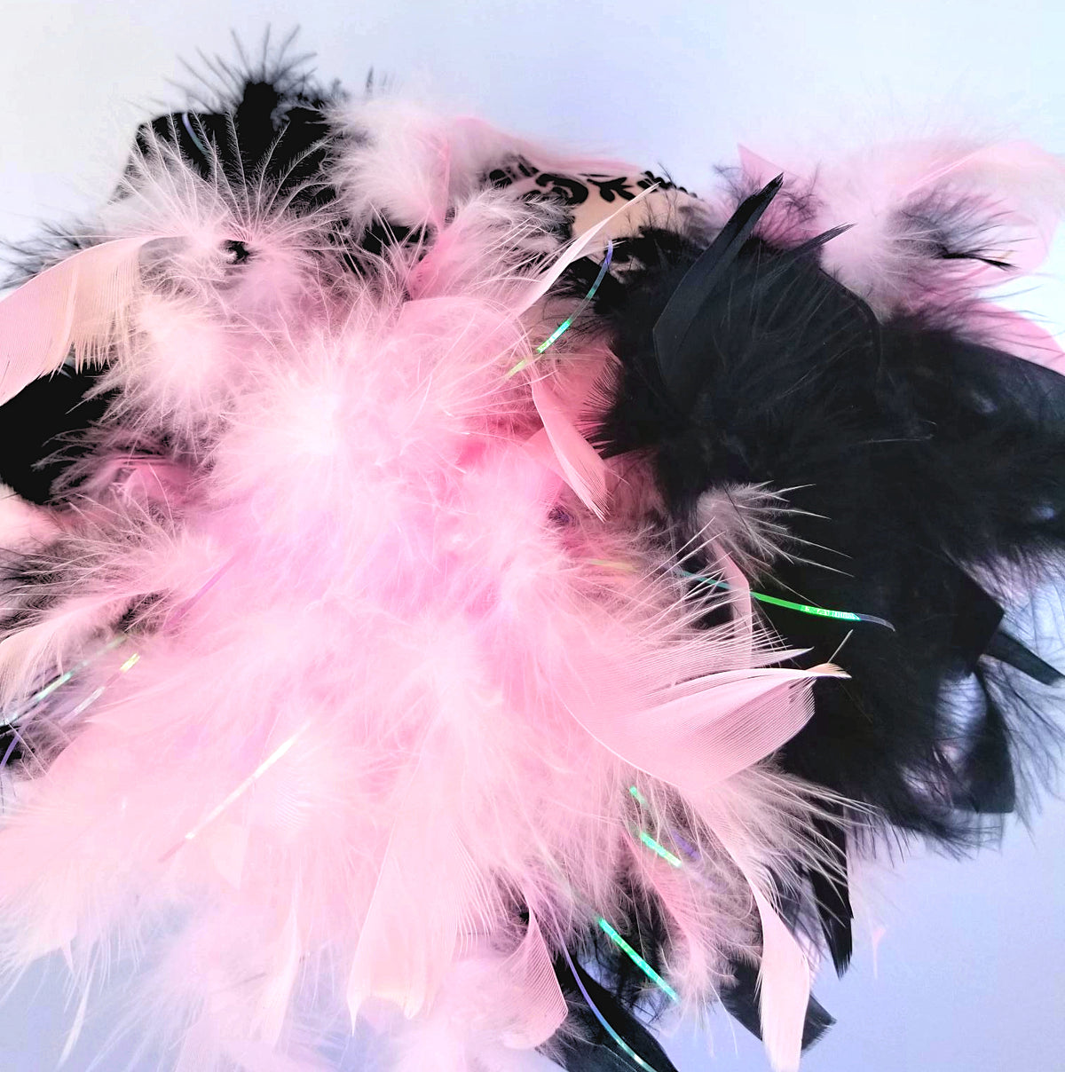 Pink Black Damask Mini Top Hat