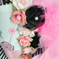 Paris Pink Black Glitter Mini Top Hat