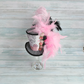 Paris Pink Black Glitter Mini Top Hat