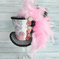 Paris Pink Black Glitter Mini Top Hat