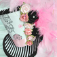 Paris Pink Black Glitter Mini Top Hat
