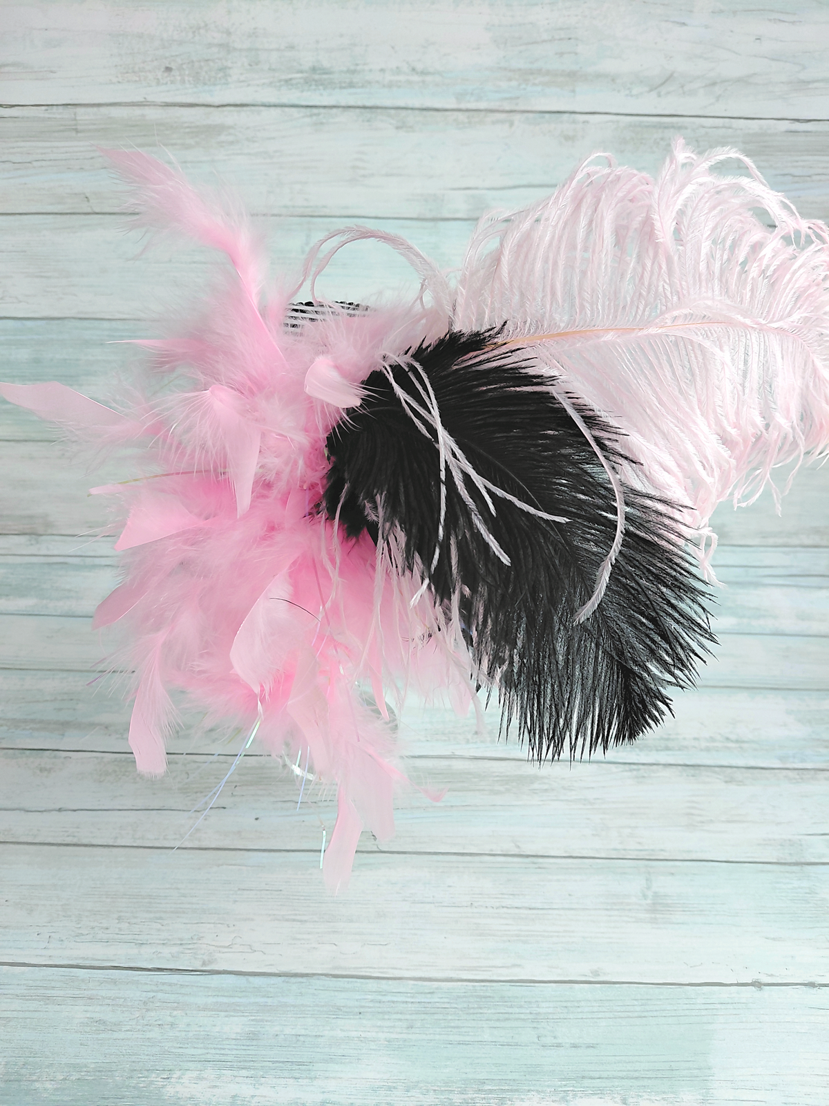 Paris Pink Black Glitter Mini Top Hat