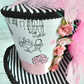 Paris Pink Black Glitter Mini Top Hat