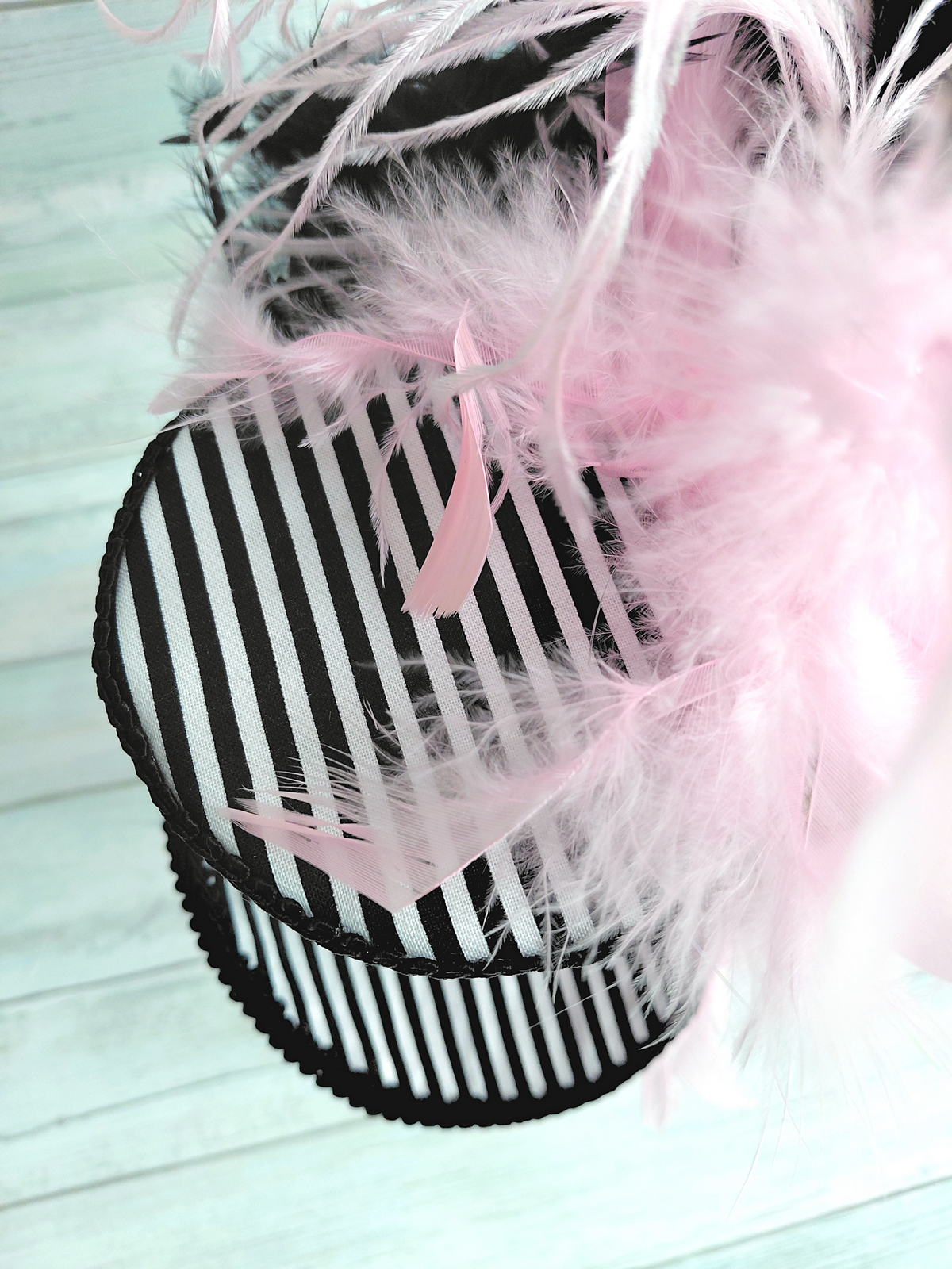 Paris Pink Black Glitter Mini Top Hat