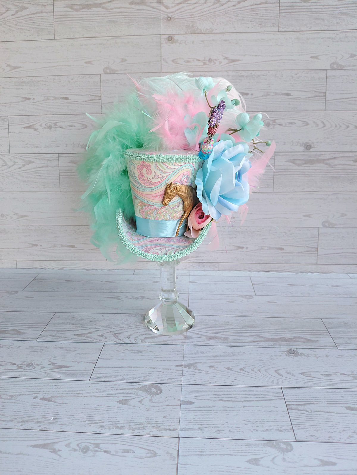 Pastel Horse Kentucky Derby Mini Top Hat