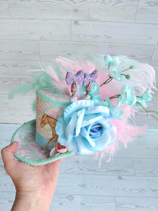 Pastel Horse Kentucky Derby Mini Top Hat