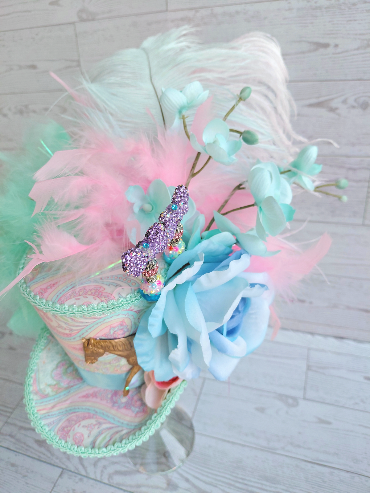 Pastel Horse Kentucky Derby Mini Top Hat