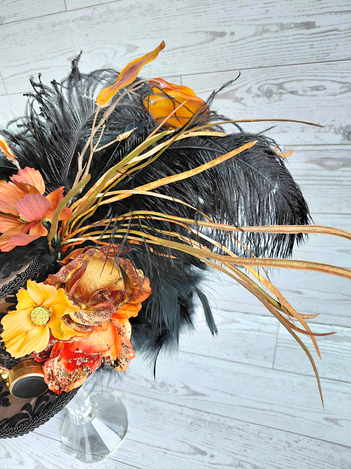 Copper Black Steampunk Mini Top Hat