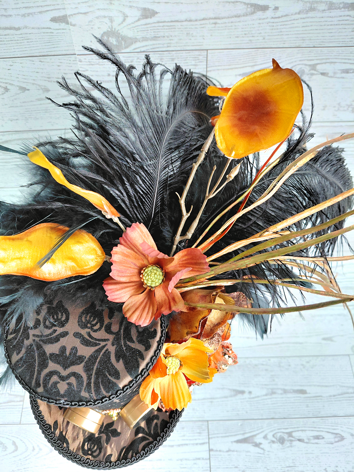Copper Black Steampunk Mini Top Hat