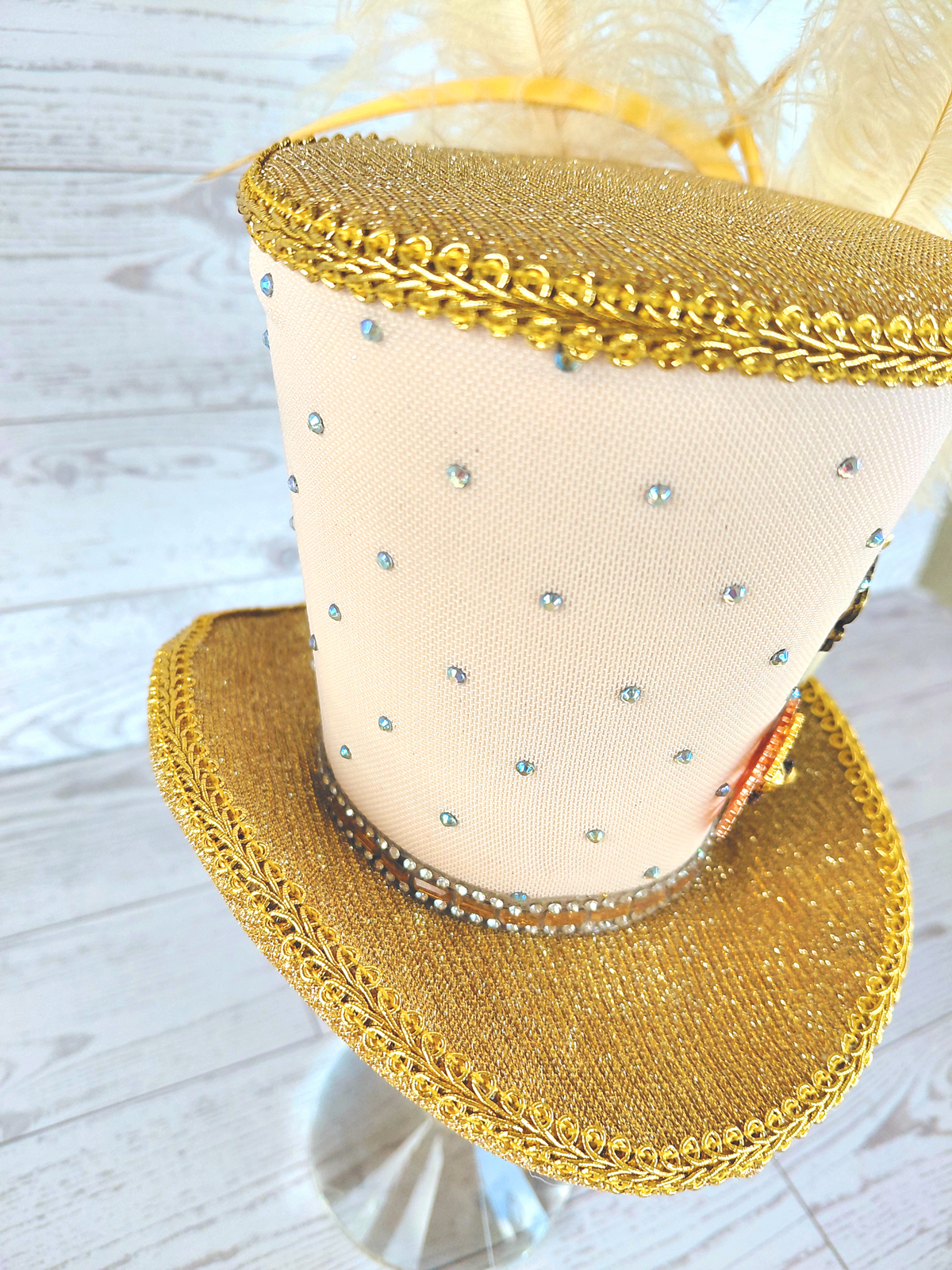 Steampunk Gold Glitter Mini Top Hat