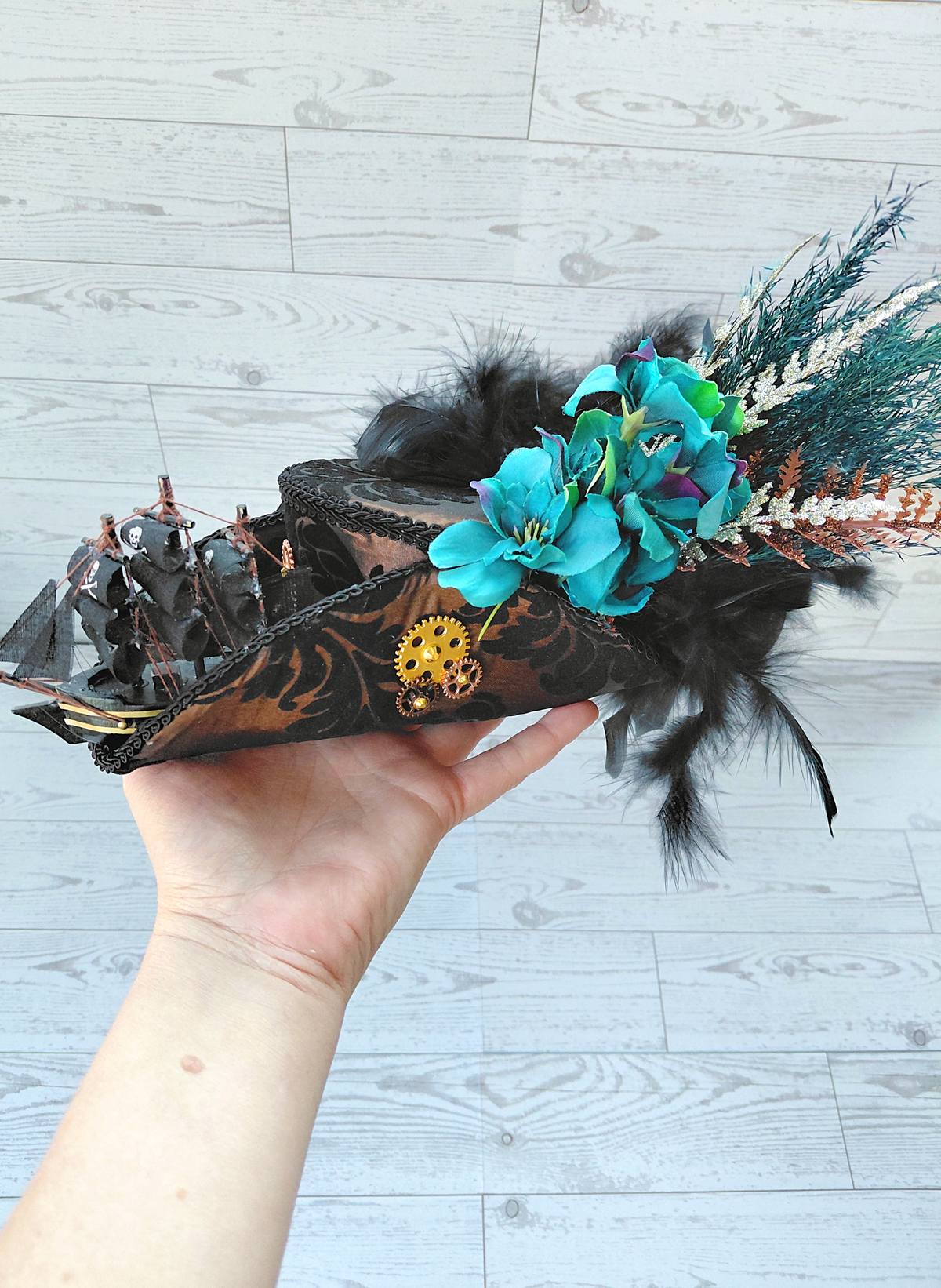 Steampunk Ship Mini Tricorn Hat
