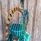 Teal Black Stripe Steampunk Mini Top Hat