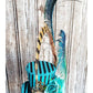 Teal Black Stripe Steampunk Mini Top Hat