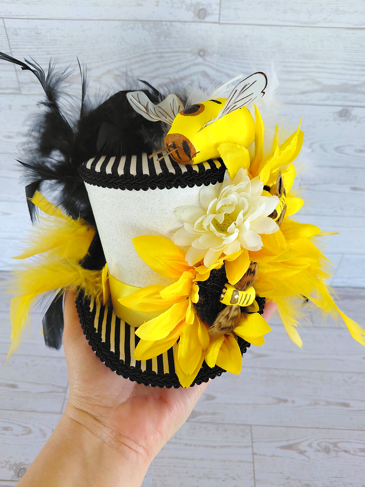 Bumblebee Sunflower Mini Top Hat